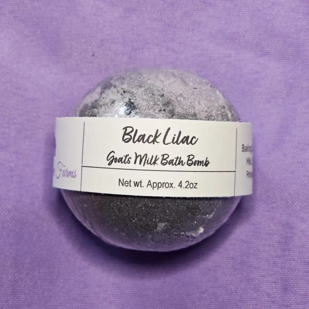[BOMB-BL] Black Lilac Goat's Milk Bath Bomb